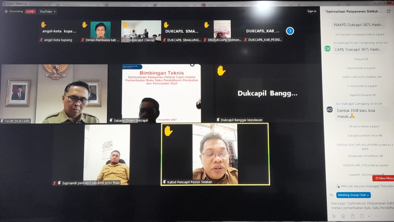 DINAS DUKCAPIL PESSEL IKUTI BIMTEK DAFDUK DAN CAPIL